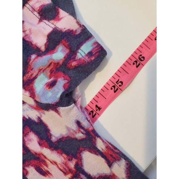 Livi Purple Watercolor Chest Cut-Out Blouse, Size 22/24 Mesh Design Rayon - Picture 6 of 7